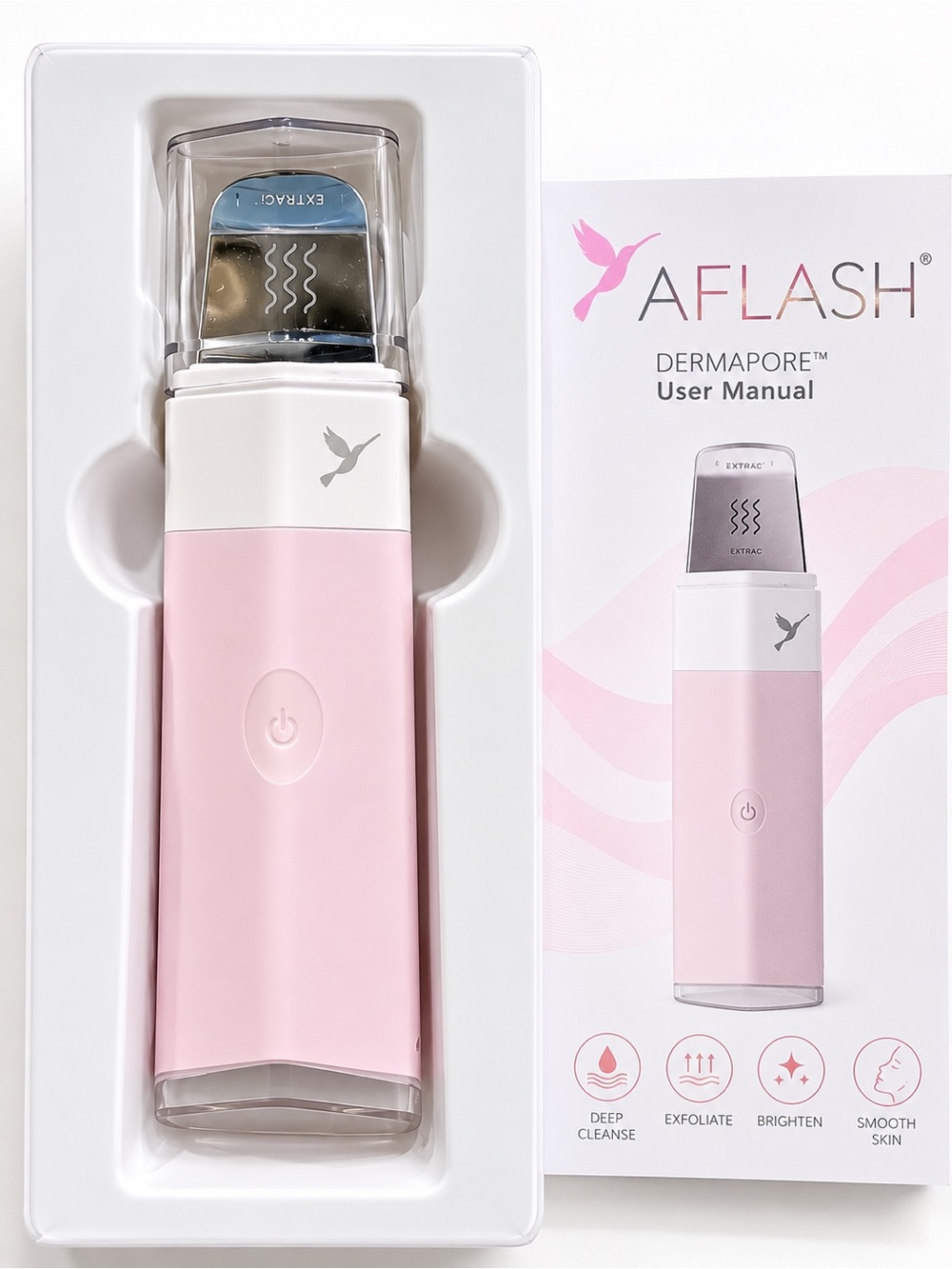 DERMAFLASH DERMAPORE Ultrasonic Pore Extractor Pink Like New